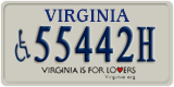 Virginia, Vehicles for disabled persons (#1234XX)