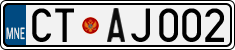 License plate of Montenegro, Cars
