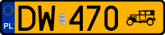 License plates of Poland, Oldtimers