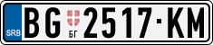 License plate of Serbia, Cars