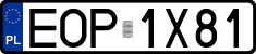 License plates of Poland, Regular car plates