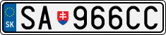 License plate of Slovakia, Cars