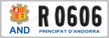License plate of Andorra, Cars (A 1234)