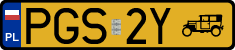 License plates of Poland, Oldtimers