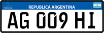 License plate of Argentina, Cars (Mercosur, AB 123 CD)