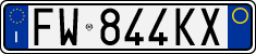 License plate of Italy, Cars (1994 year series)