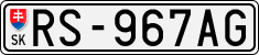 License plate of Slovakia, Cars