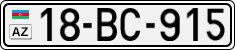 License plate of Azerbaijan, Cars