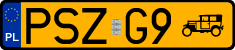License plates of Poland, Oldtimers