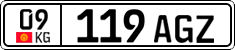 License plate of Kyrgyzstan, Private owners (2016)