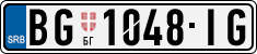 License plate of Serbia, Cars