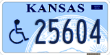 Kansas, Vehicles for disabled persons (12345/A1234)