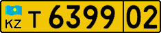 License plate Kazakhstan, Foreigners (2012)