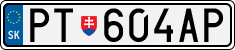 License plate of Slovakia, Cars
