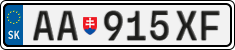 License plate of Slovakia, Cars