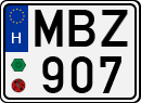 license plates of Hungary, Cars (1990)