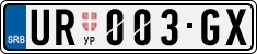 License plate of Serbia, Cars