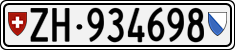 License plate of Switzerland, Cars
