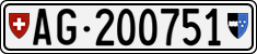 License plate of Switzerland, Cars