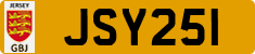License plate of Jersey, JSY123