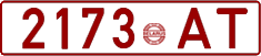 License plate Belarus, Cars (1992)