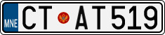 License plate of Montenegro, Cars