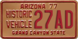 Arizona, Historic vehicle (XXXX)
