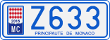License plate of Monaco, Cars