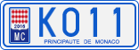 License plate of Monaco, Cars