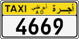 License plate of the UAE, Abu Dhabi, Taxi