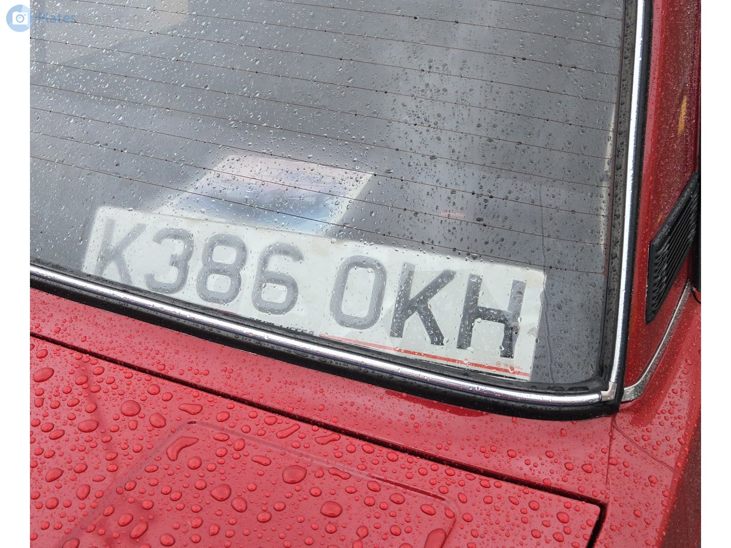 K386OKH, License plate without vehicle 