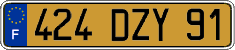 French license plate, FNI