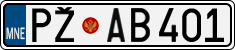 License plate of Montenegro, Cars
