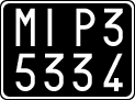 License plate of Italy, Cars (1927 year series)