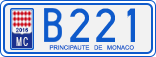 License plate of Monaco, Cars