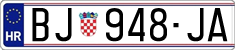 License plate of Croatia, Regular plates