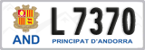 License plate of Andorra, Cars (A 1234)