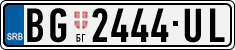 License plate of Serbia, Cars