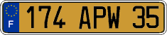 French license plate, FNI