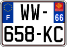 French license plate, SIV (temporary)