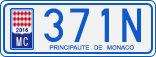 License plate of Monaco, Cars