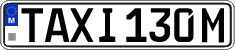 License plate of Malta, Taxi (TAXI 123A)