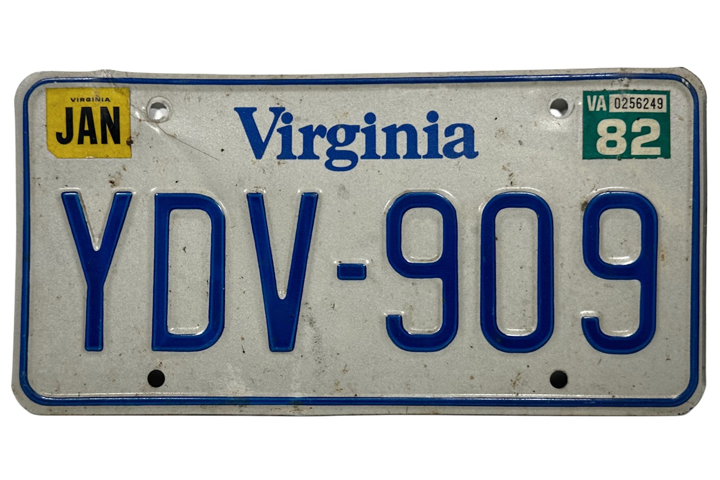 YDV-909, License plate without vehicle 