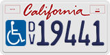 California, Disabled Veteran (D/V12345, 12345D/V, DV12345)