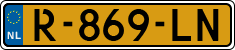 R-869-LN, Land Rover Range Rover Velar , License plate of the Netherlands