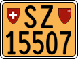 License plate of Switzerland, Slow vehicles (yellow)