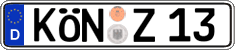 German license plate, Regular plates