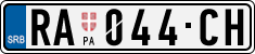 License plate of Serbia, Cars