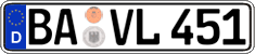 German license plate, Regular plates