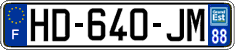 French license plate, SIV (ordinary)